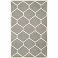 Safavieh Cambridge Hand Tufted Rectangle Rug- Silver - Ivory- 3 x 5 ft. CAM144D-3